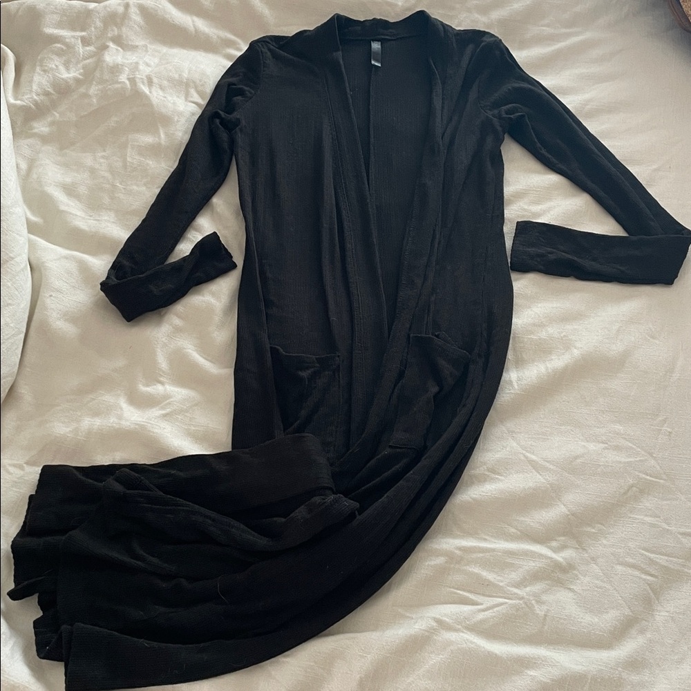 Savvi Black Long Cardigan women’s small excellent used condition